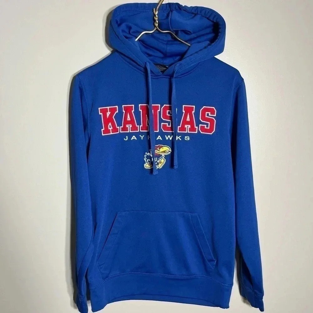 Colosseum Kansas Jayhawks‎ Hoodie Royal Blue Mens Small NCAA Sweatshirt KU